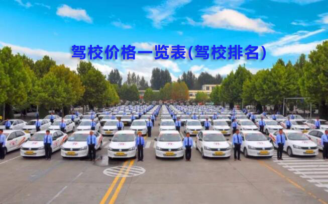 淮北驾校价格一览表(淮北驾校排名)
